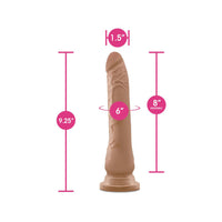 Measurement chart of a brown cylindrical object with labeled dimensions on a white background