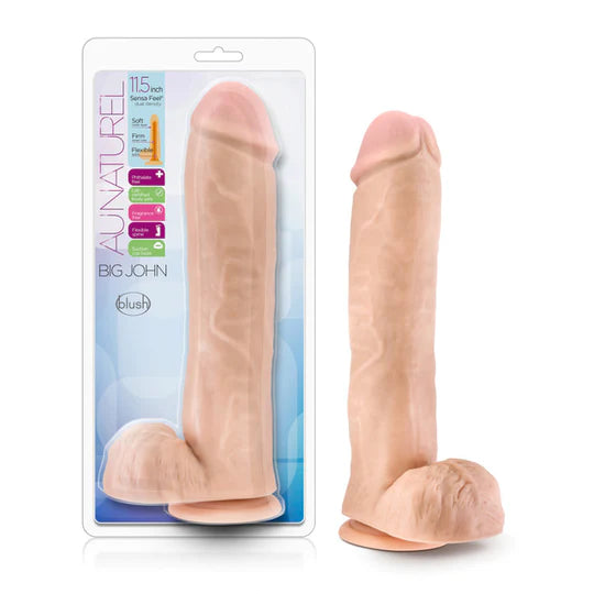 large penis shaped dildo with balls and suction cup base