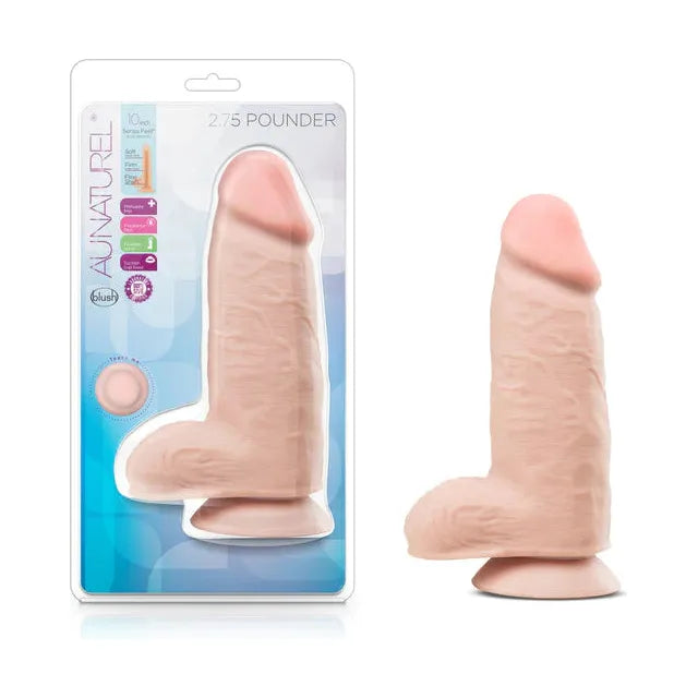 large girthy penis shaped dildo with balls and suction cup base