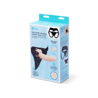 b-vibe vibrating realistic strap on harness on box packaging