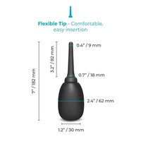 black anal douche with size chart