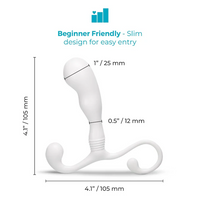 white p spot anal plug with size specs