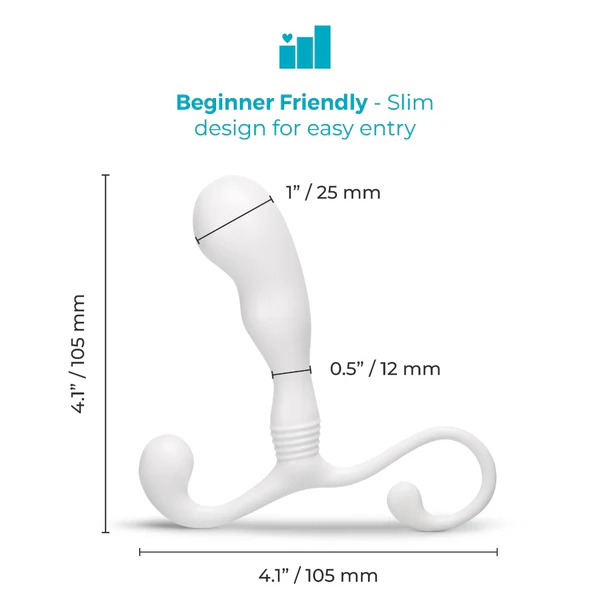 white p spot anal plug with size specs