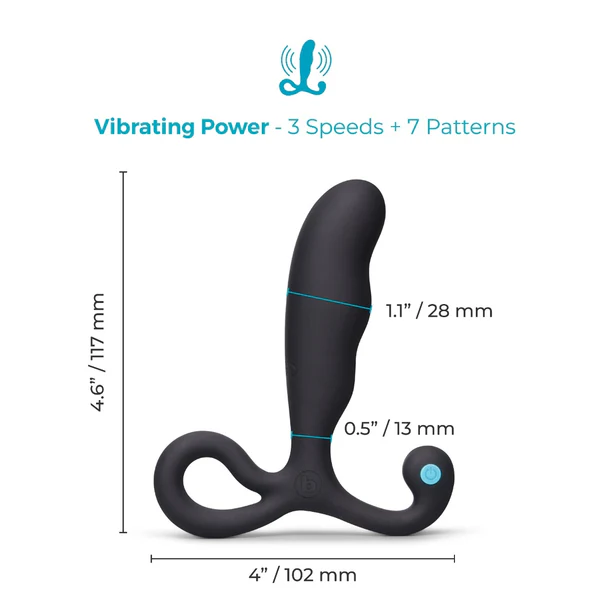 black curved anal plug with finger ring. size chart