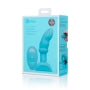 blue curved tip anal plug with remote on box packaging