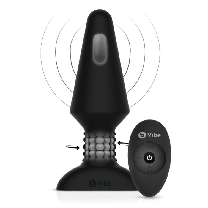 tapered anal plug with inner beads, and remote control