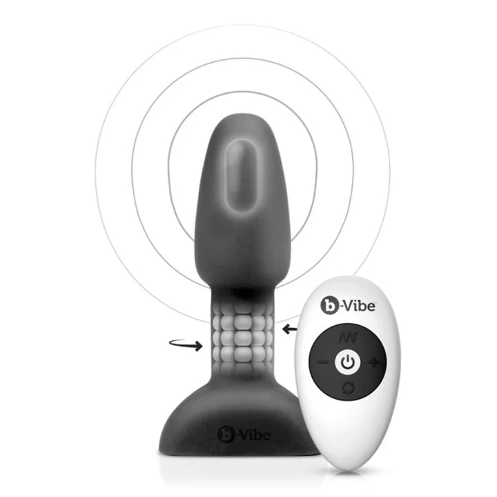 black anal plug with inner beads, and remote control