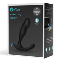 black curved anal plug on box packaging