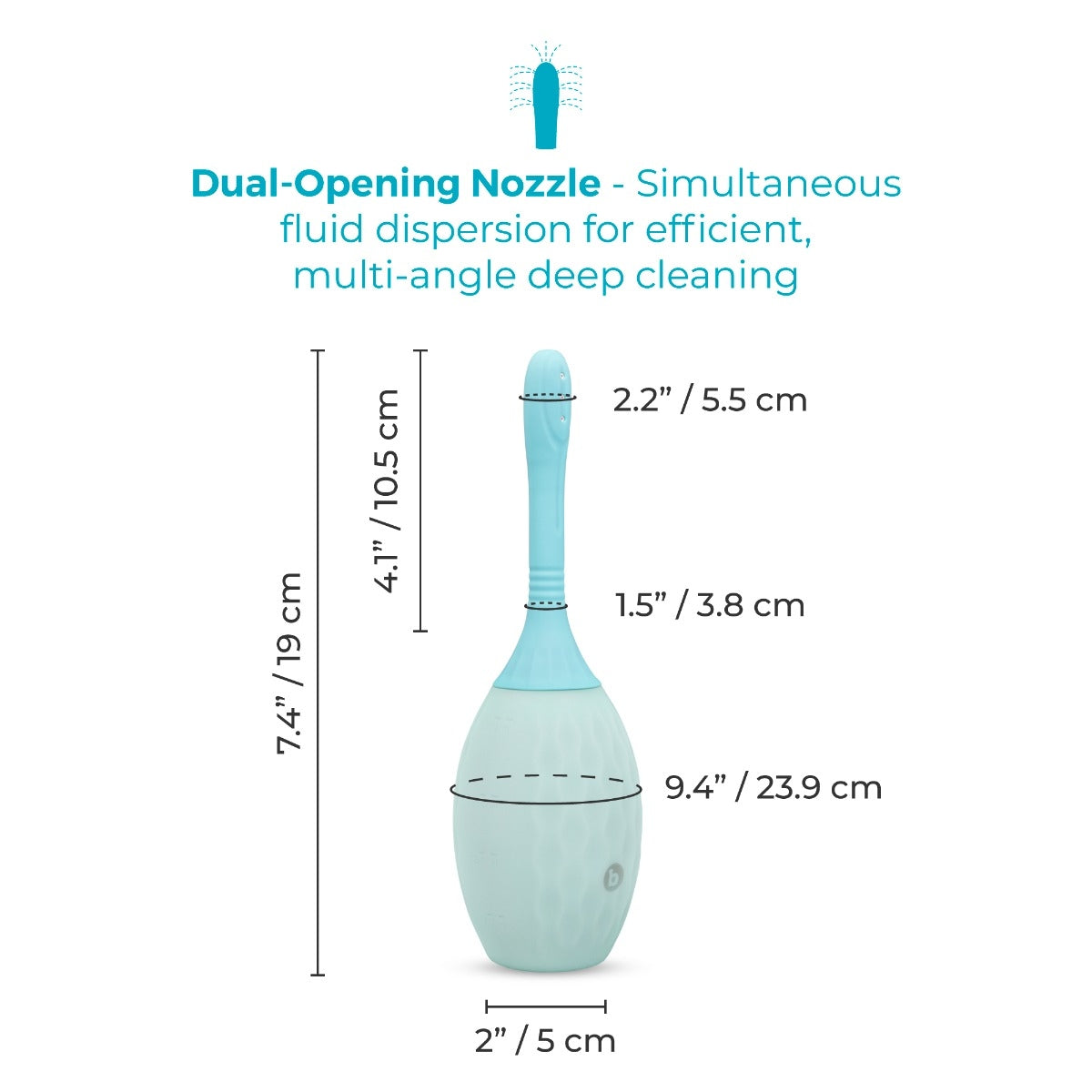 blue anal douche size chart