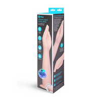 Vibe silicone hand fisting dildo packaging on a white background