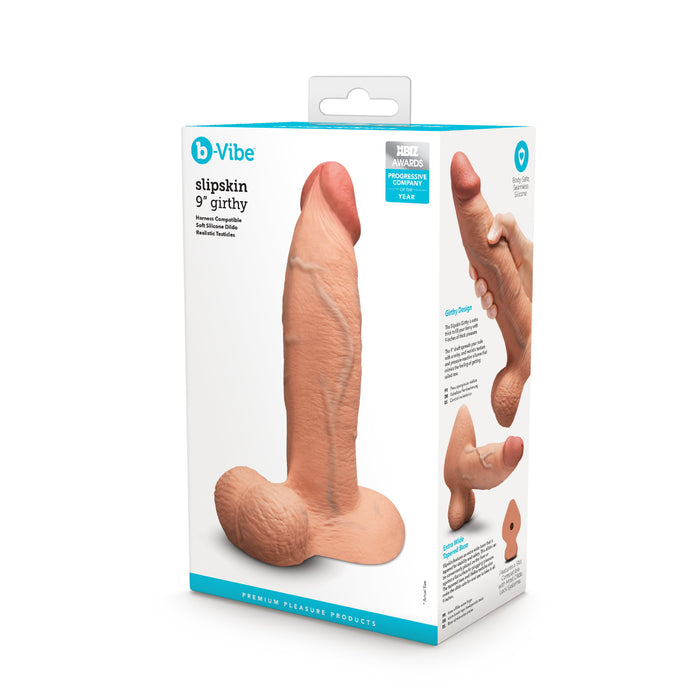 realistic dildo with balls 9" on box packaging