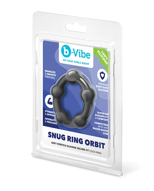 black beaded cock ring in product packaging