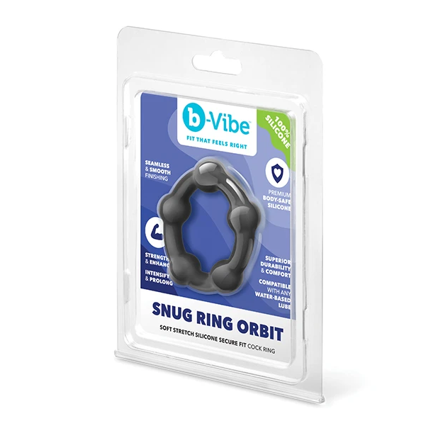 black beaded cock ring in product packaging