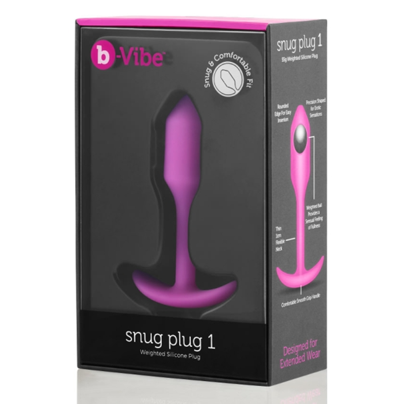 pink tapered head anal plug with rounded base in box packaging