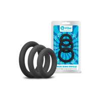 3 Black rings products with packaging labeled 'b-Vibe' on a white background
