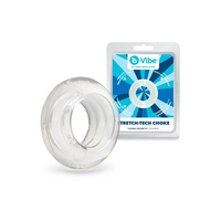 Clear rubber ring with b-vibe packaging on a white background