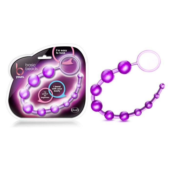 purple anal beads with finger ring pull