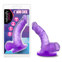 curved realistic dildo with balls in purple