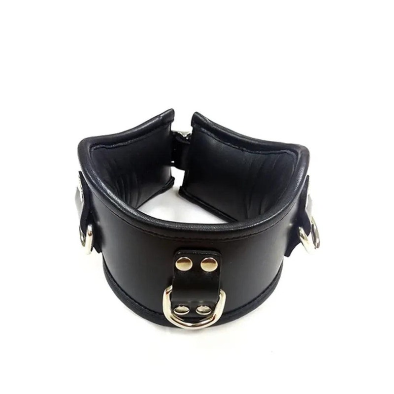Leather Padded Posture Collar With 3 D-Rings by Rouge