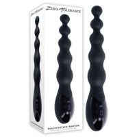 black vibrating anal beads with silicone and rechargeable