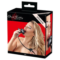 blonde female on box cover holding to mouth inflatable butterfly gag