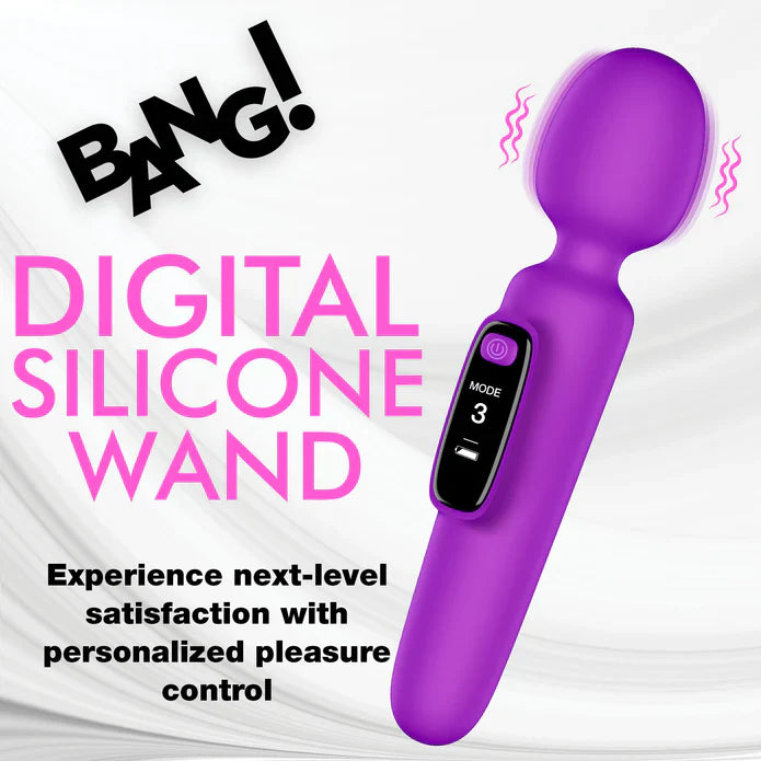 purple vibrating wand with digital functions