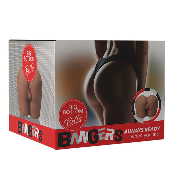 bangers big bottom bella masturbator on box packaging