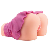 lower female torso with skirt, and vagina & butt masturbator, bent over