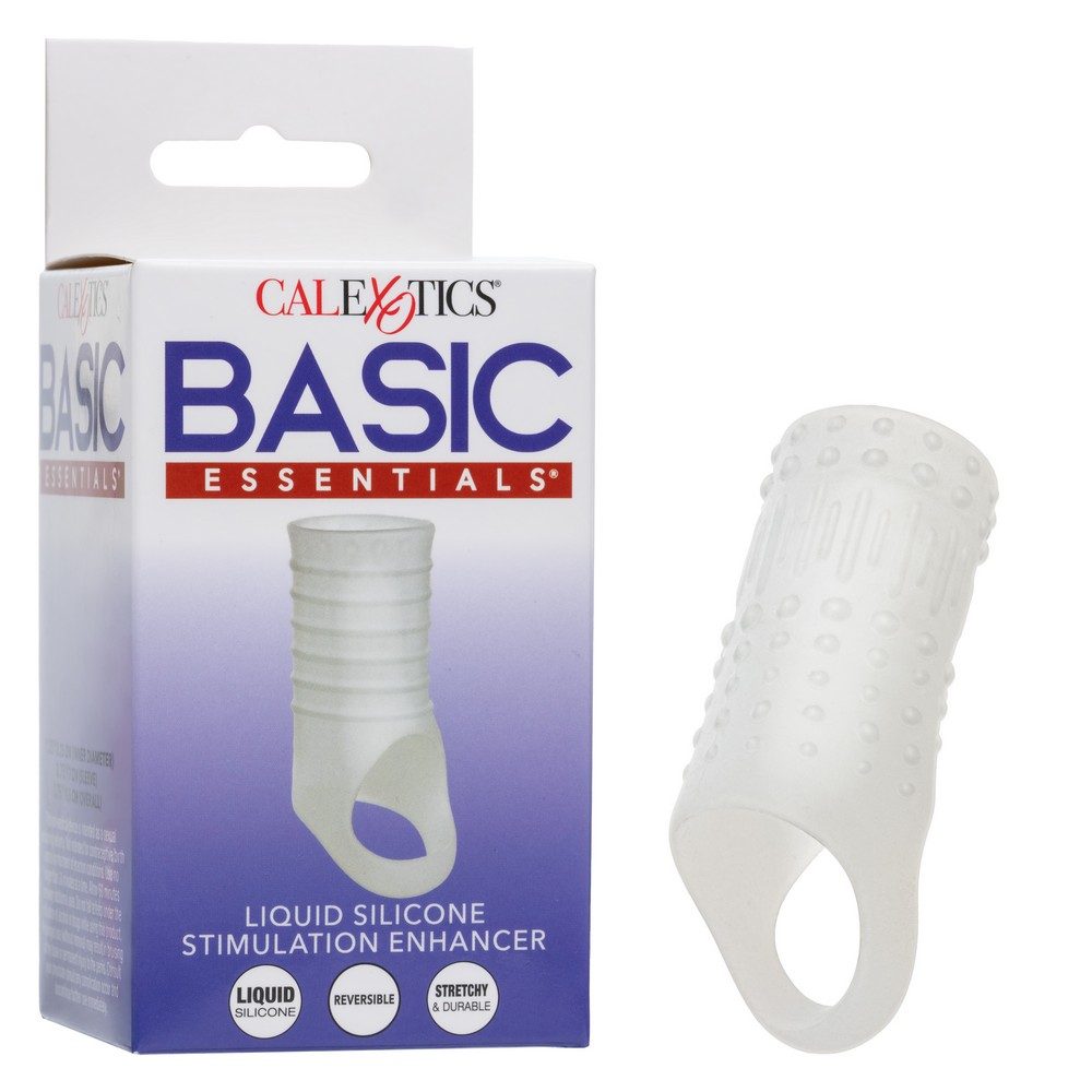 Calexotics Basic Essentials liquid silicone stimulation enhancer with packaging on a white background