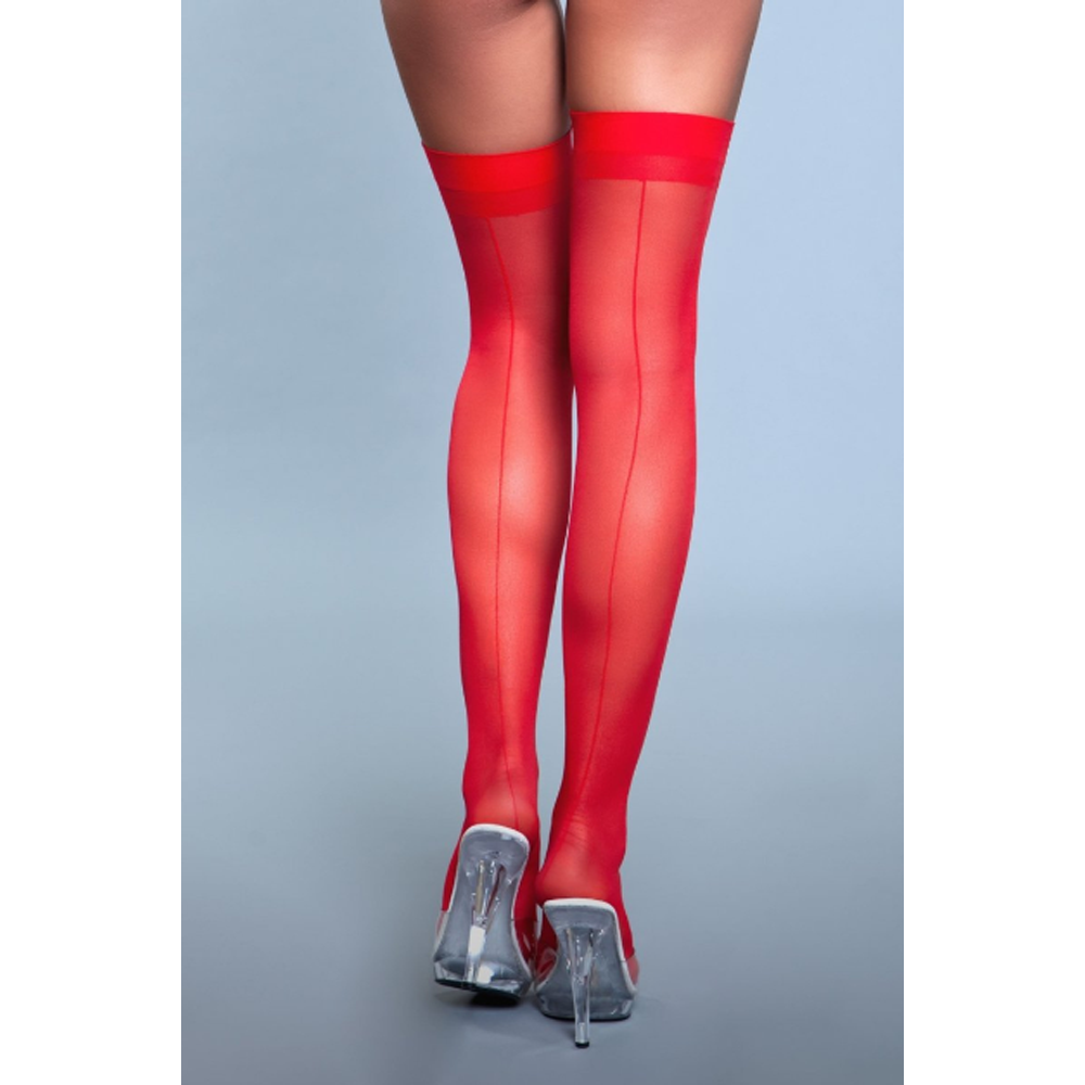 woman wearing red stockings