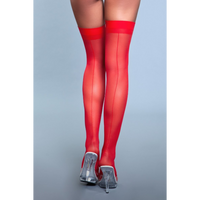 woman wearing red stockings