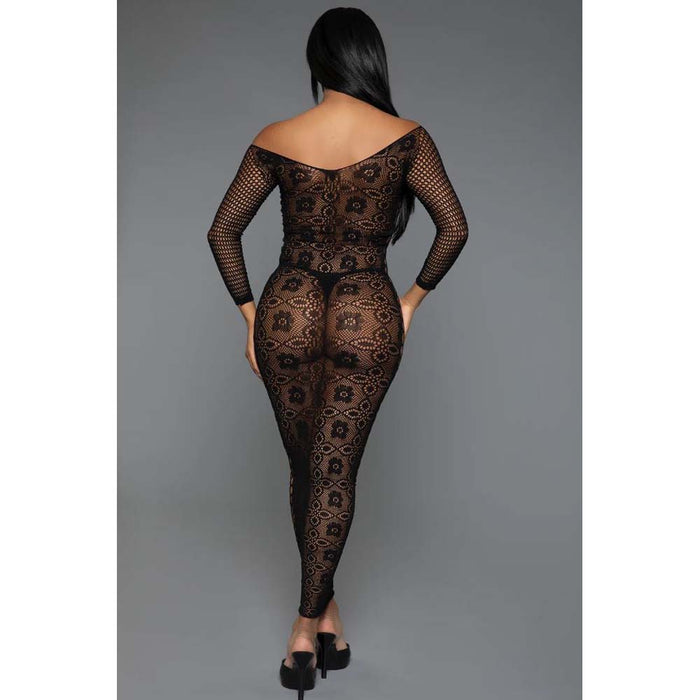woman wearing long black maxi dress