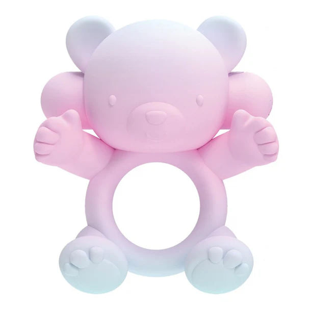 Pink and blue gradient bear-shaped cock ring on a white background