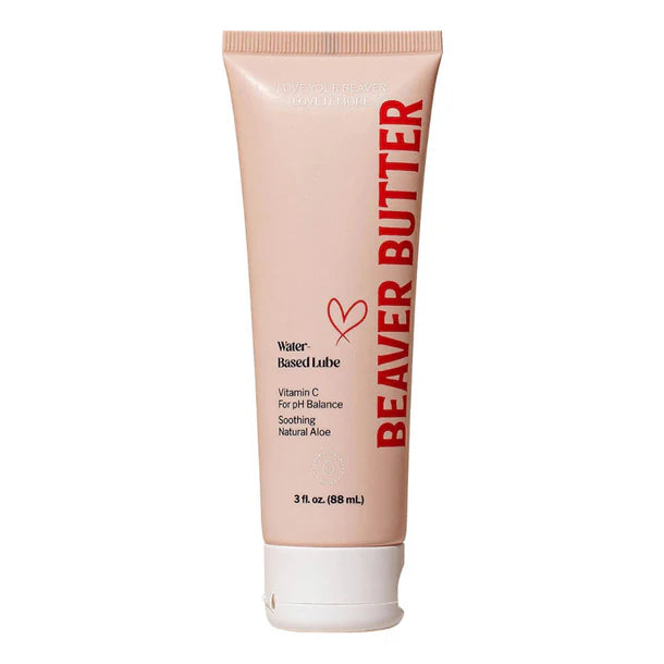 Beaver Butter water-based lubricant tube on a white background