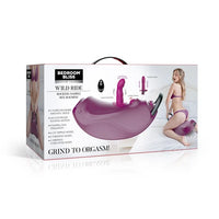 Boxed Bedroom Bliss Wild Ride Hiking Nipple Sex Machine shown in retail packaging on a white studio background. The box features product imagery, feature text, and a model photo on the front.