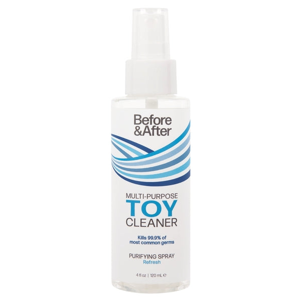 Before & After multi-purpose toy cleaner spray bottle on a white background