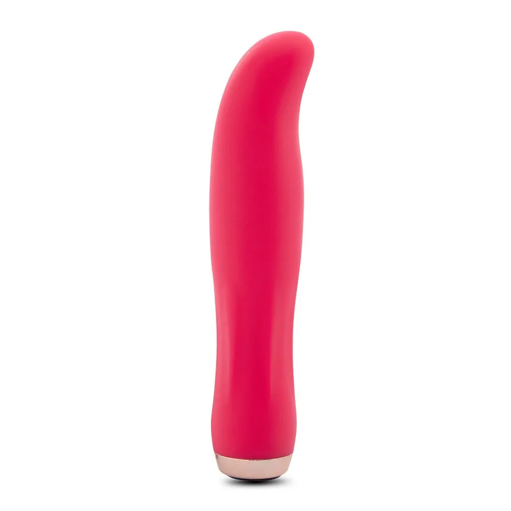 Pink Bella G spot vibrator with a white background