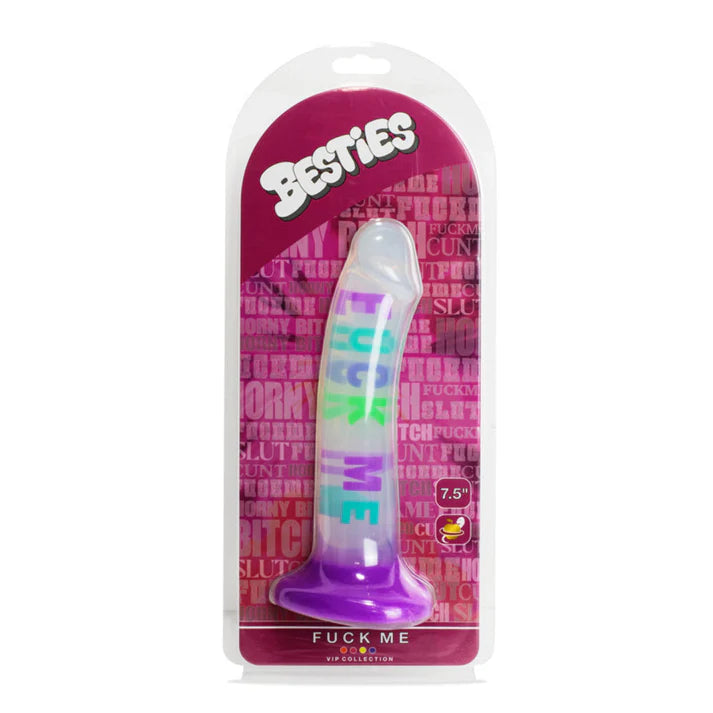 besties fuck me dildo product in packaging with visible brand name on a white background