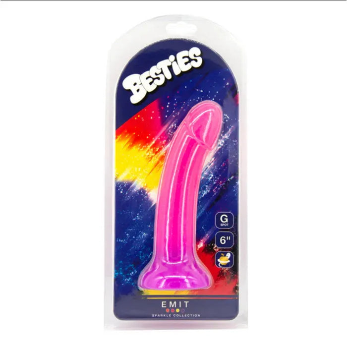 besties sparkle collection pink dildo in plastic packaging
