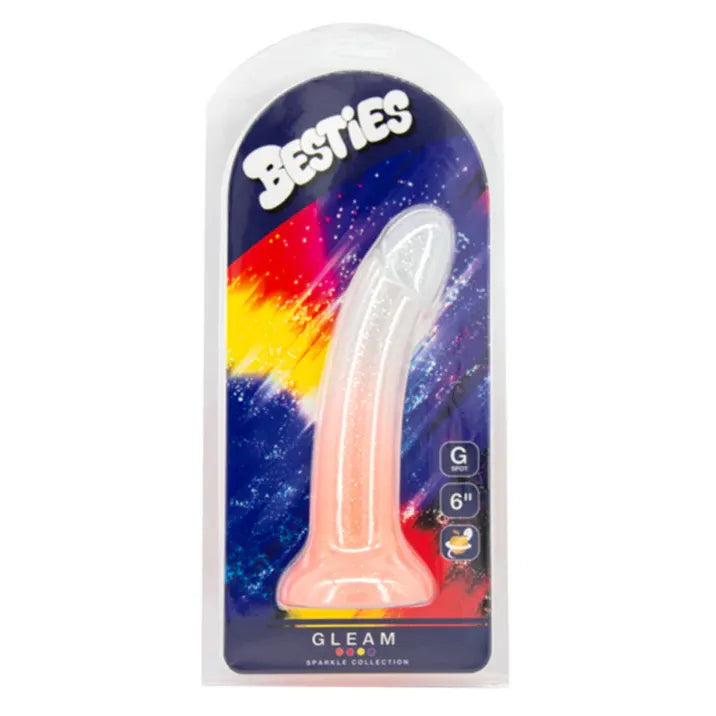 besties sparkle collection gleam dildo in plastic packaging