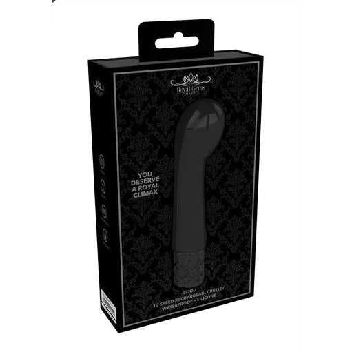 petite vibrator with egg shaped head, and dazzled bottom cap