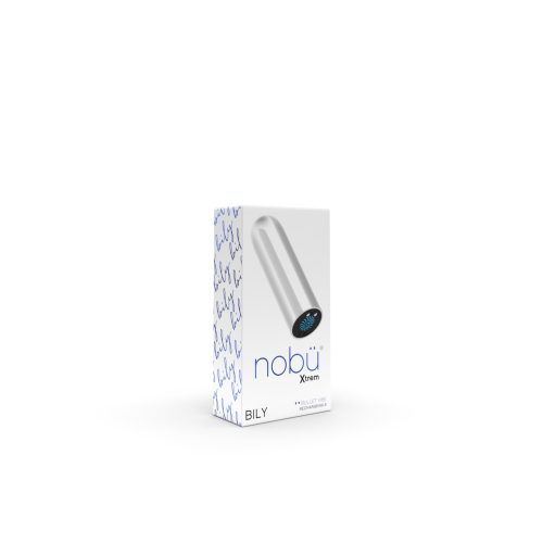 nobèōi packaging with a silver bullet product on a white background