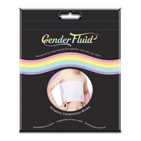 Strapless chest compression binder in product package
