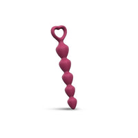 anal beads with heart finger ring in pink