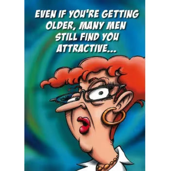 Cartoon character with red hair and glasses against a blue swirling background