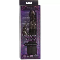 black vibrator with metal beads inside with clitoral stimulator