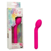 Pink silicone mini tulip toy with packaging on a white background
