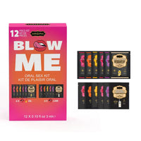Oral sex kit packaging with pink and orange gradient design on a white background
