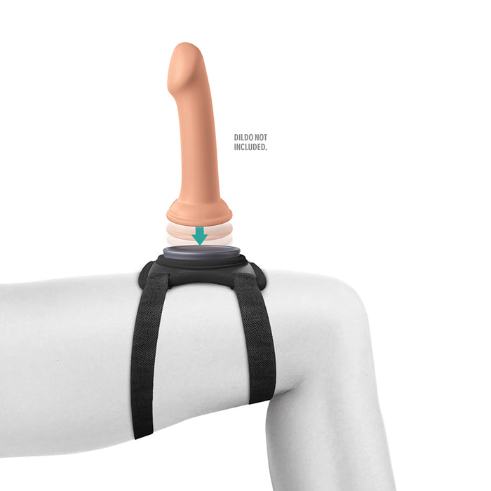 Product with a strap and a cylindrical object on a white background