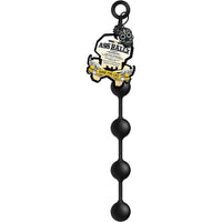 Black anal beads with 'Ass Ball' label on a white background